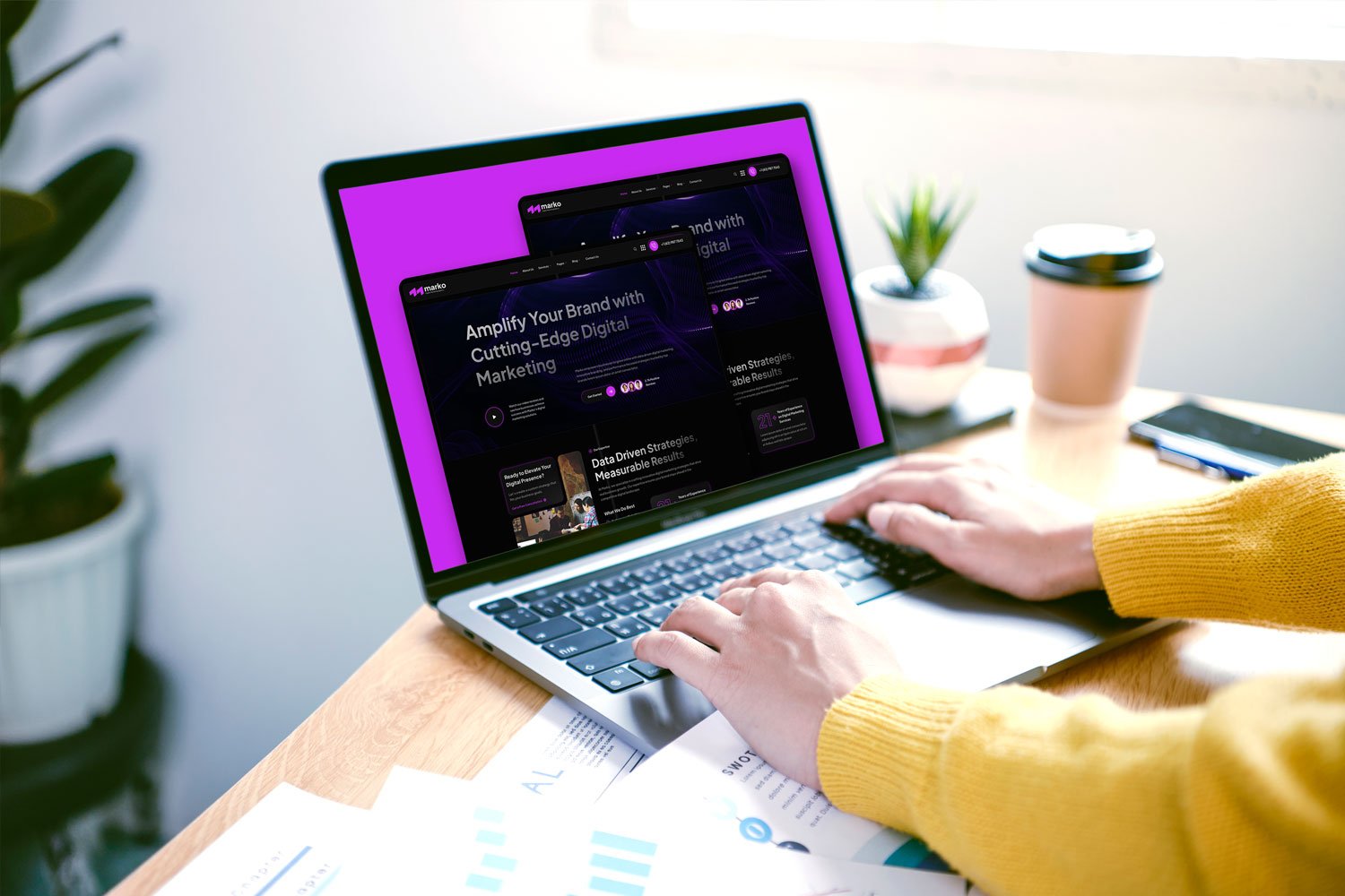 Finance website concept visual