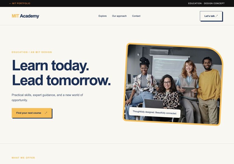 MIT Academy website design