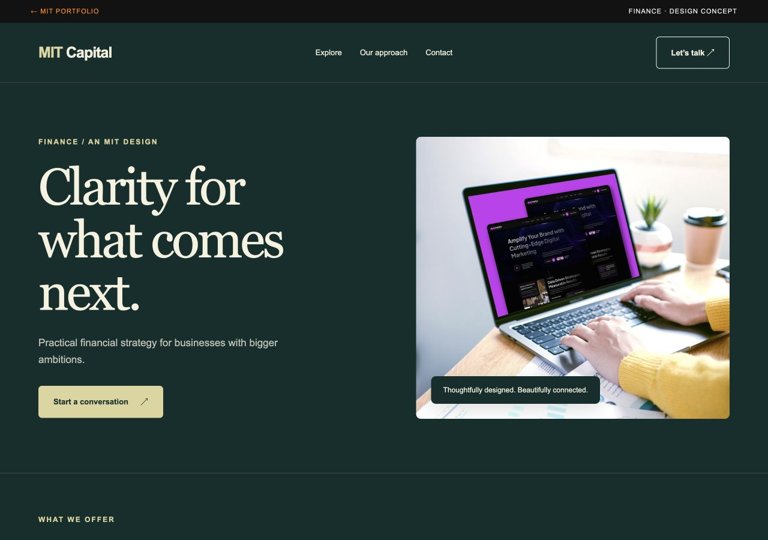 MIT Capital website design