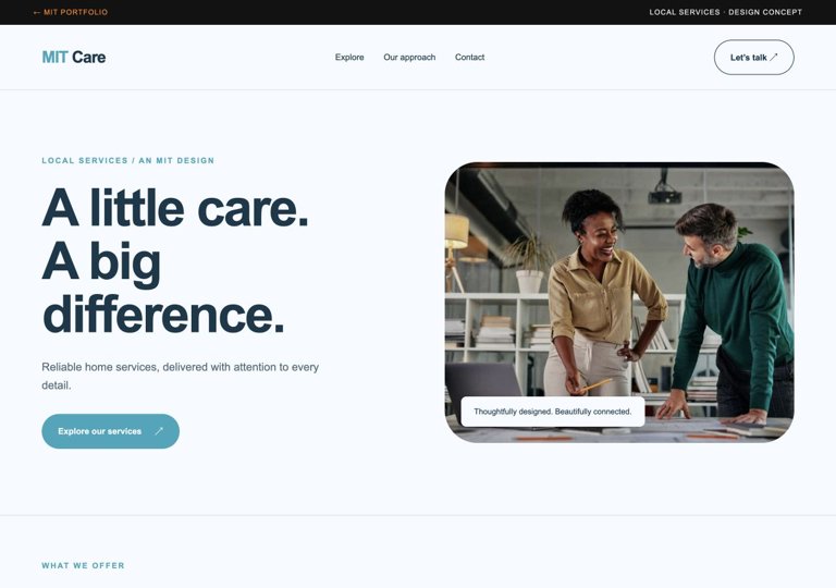 MIT Care website design
