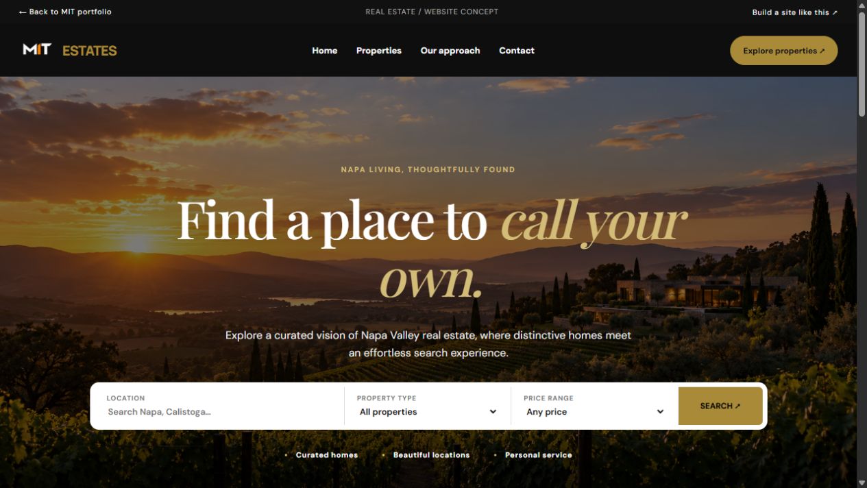 Screenshot of the MIT Estates website