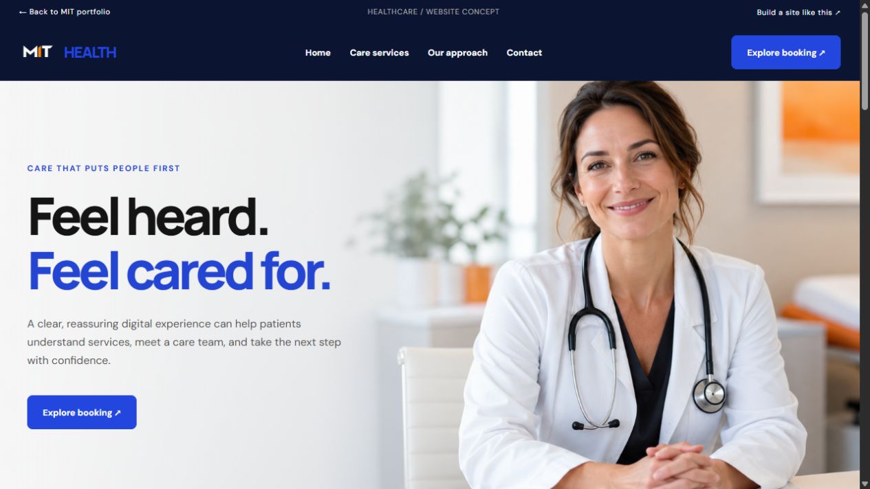 Screenshot of the MIT Health website